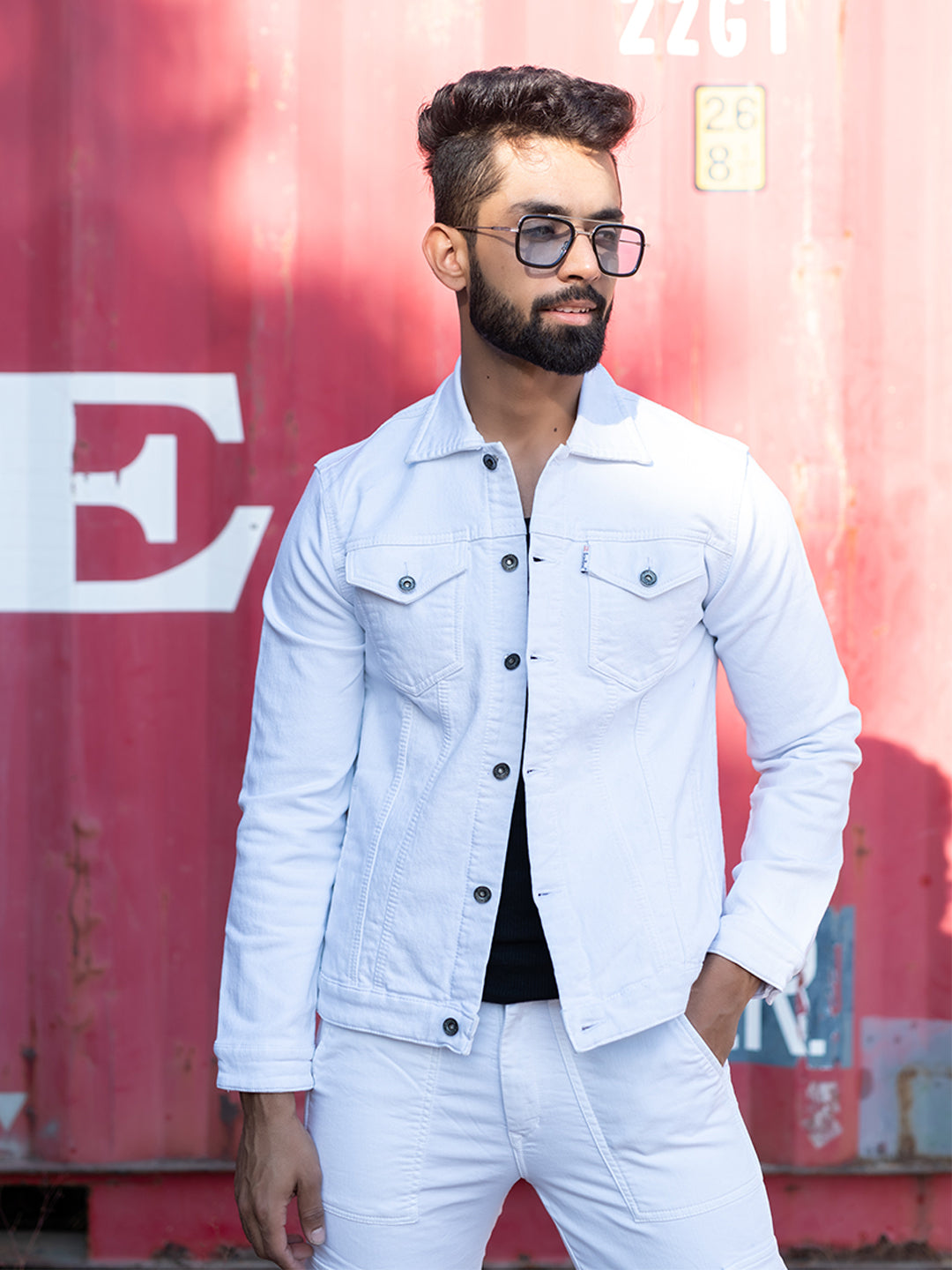 Buy White Denim Jacket for men Online from Indian Designers 2024